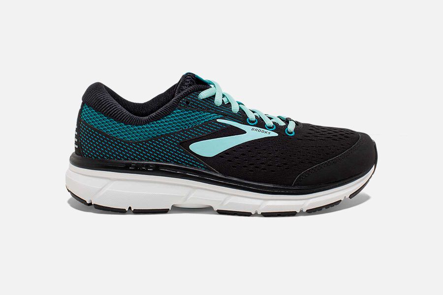 Brooks Women's Dyad 10 Road Running Shoes Black/Blue FABZ-56139